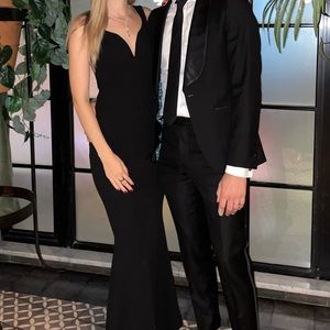 Black Black Tie Evening Dress